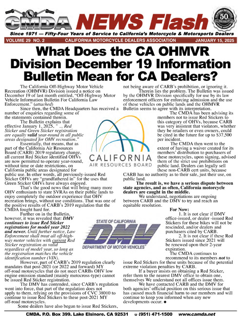 CMDA News Flash